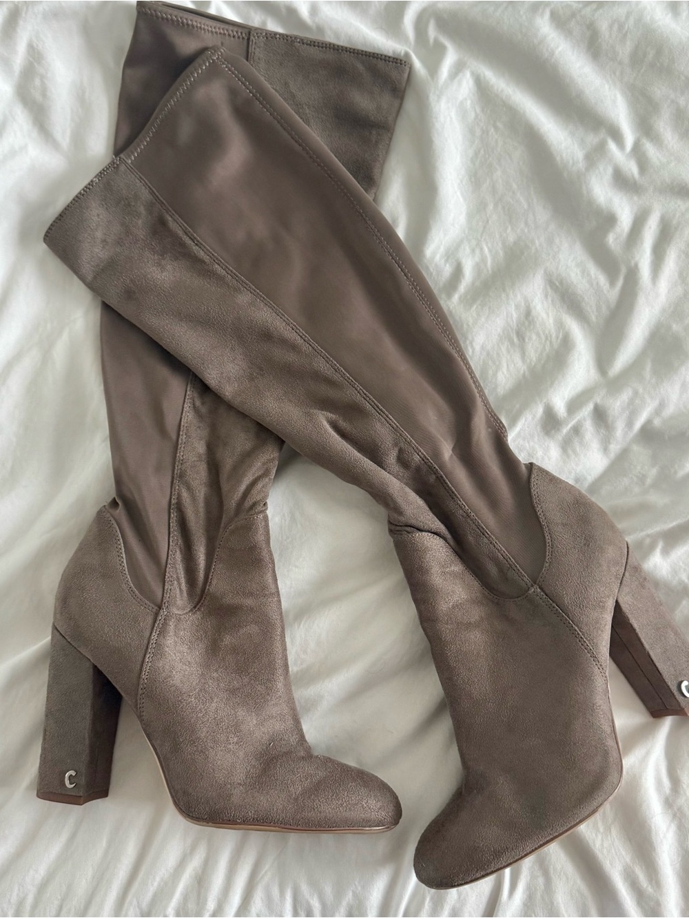 Circus by Sam Edelman Clairmont Grey Knee-High Block Heel Boots